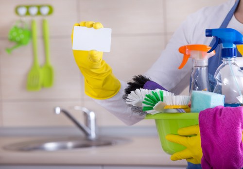 Professional cleaner in Barnet preparing a spotless home interior