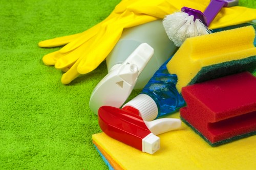 Carpet cleaning service in progress inside a property